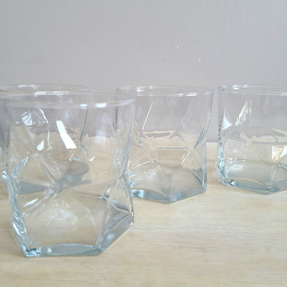 Crisa Libbey clear glass set of 4 glass.
